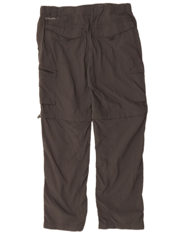 Calça cargo Columbia masculina Omni-Shade para caminhada W34 L30 cinza nylon