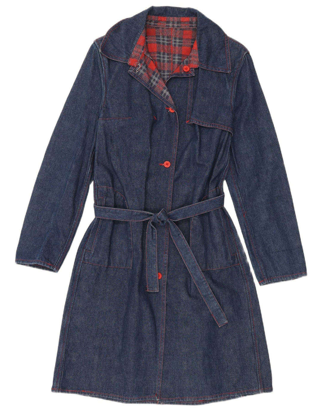 Casaco jeans feminino VINTAGE UK 14 azul marinho médio