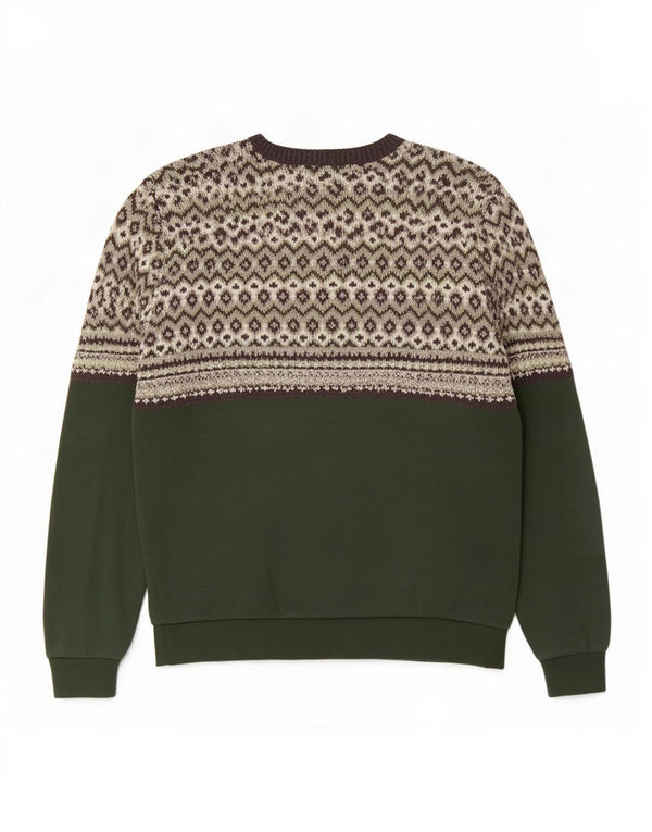 Suéter masculino Scout com gola canoa XS verde Fair Isle poliéster