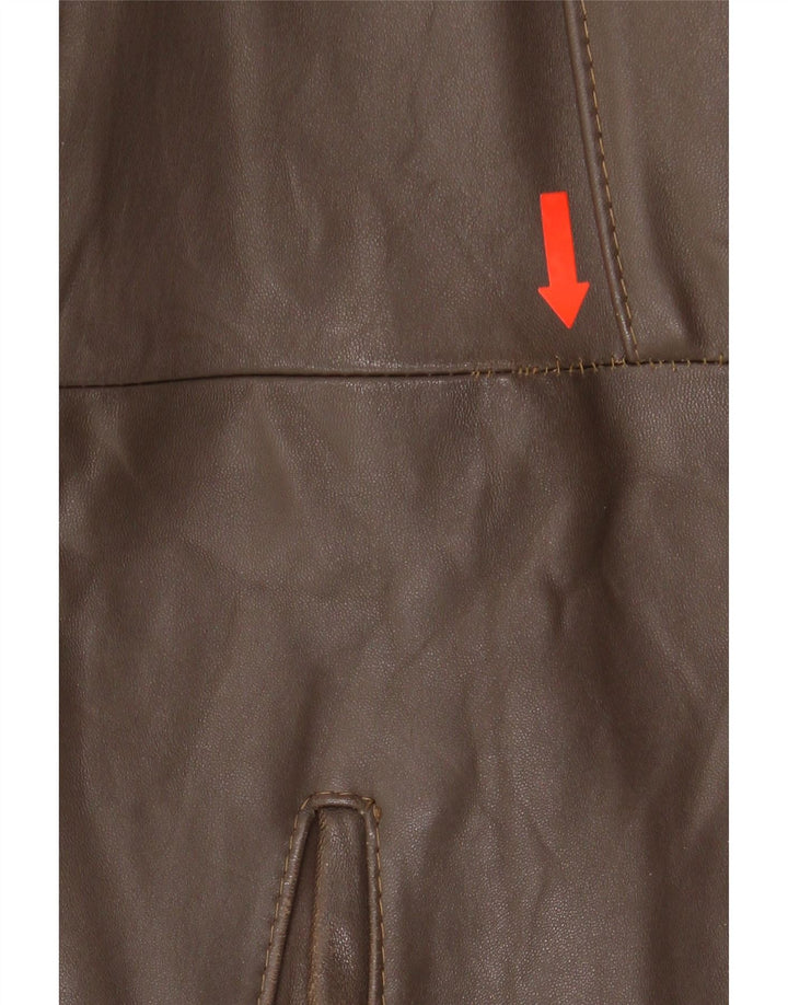 Jaqueta de couro militar masculina vintage IT 52 XL marrom