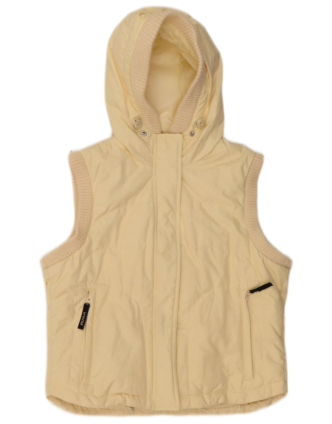 Colete acolchoado com capuz feminino Playlife UK 14 poliéster amarelo médio