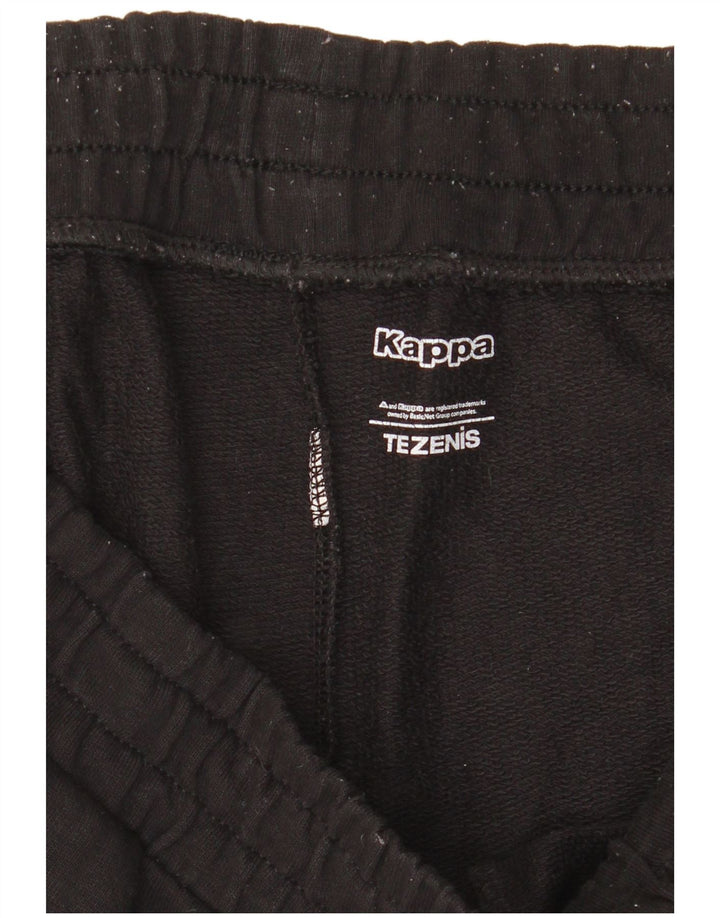 Calça esportiva Kappa masculina gráfica joggers médio preto colorblock