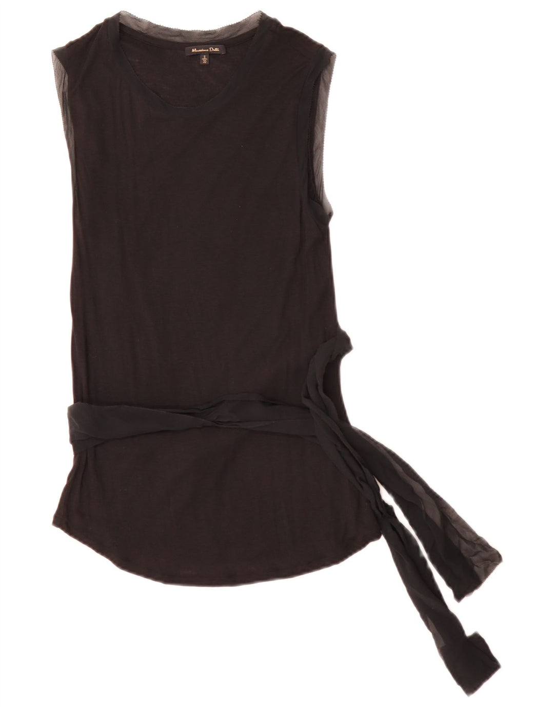 Blusa feminina sem mangas Massimo Dutti Reino Unido 10 pequena preta