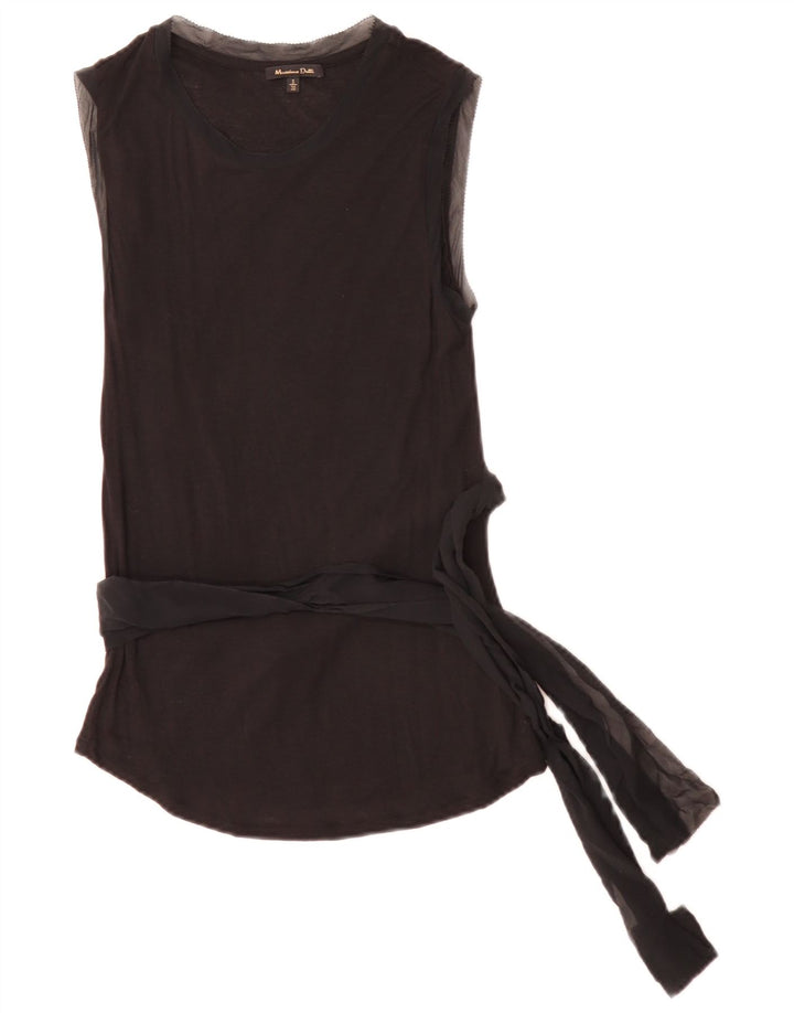 Blusa feminina sem mangas Massimo Dutti Reino Unido 10 pequena preta