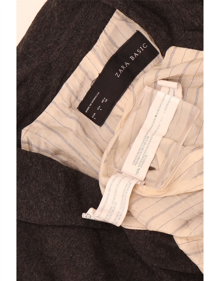 Jaqueta blazer feminina Zara com 1 botão Reino Unido 14 grande acetato cinza