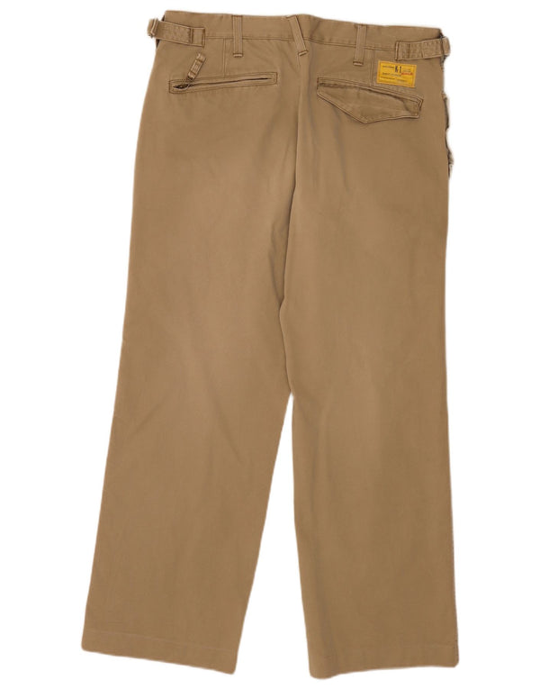 Calças Dockers masculinas retas Chino W32 L28 algodão bege