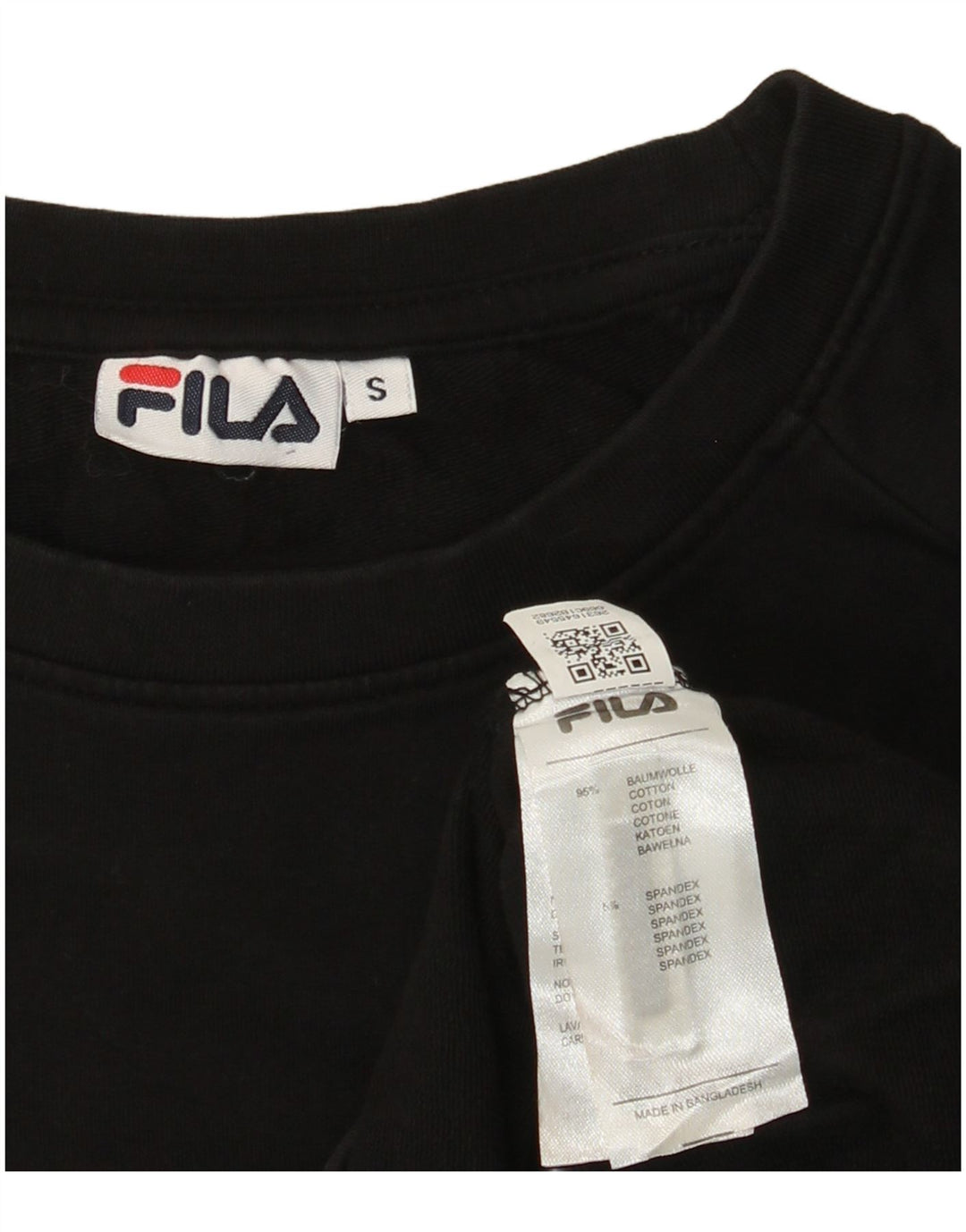 FILA moletom gráfico feminino jumper UK 10 pequeno algodão preto