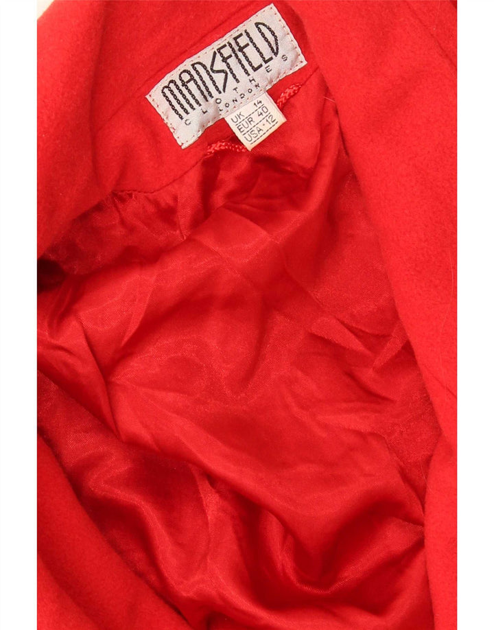 Casaco feminino grande com peito duplo Mansfield Reino Unido 14 grande vermelho