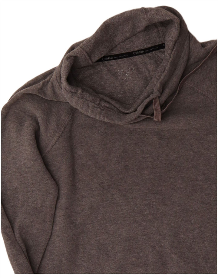 Suéter feminino CALVIN KLEIN com estampa gráfica de desempenho UK 10 pequeno cinza