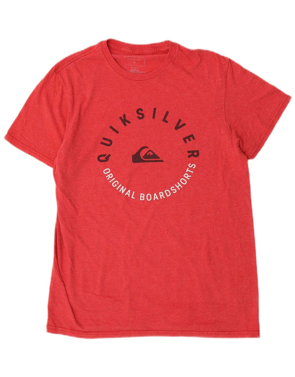 Camiseta masculina Quiksilver Regular Fit com estampa gráfica de algodão vermelho médio