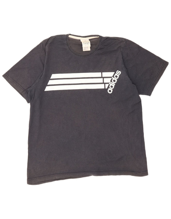 Camiseta gráfica masculina Adidas grande algodão colorblock azul marinho