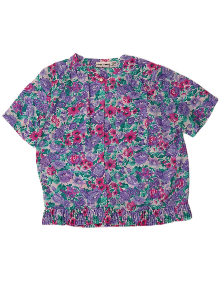 Blusa feminina ALFRED DUNNER US 12 grande floral multicolorida