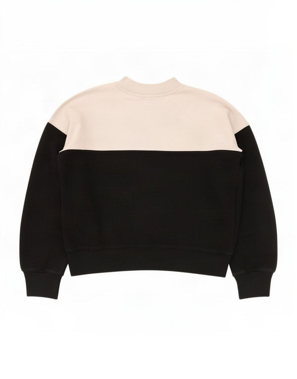 Champion feminino oversized moletom jumper UK 14 médio preto colorblock