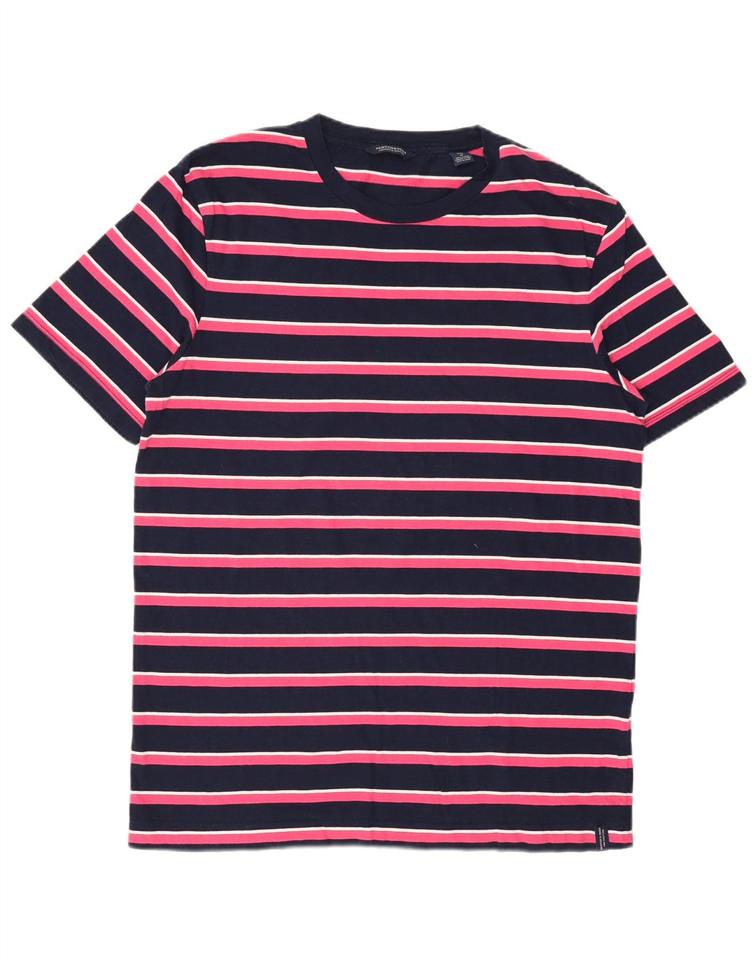 Camiseta masculina Scotch & Soda Top médio listrado azul marinho