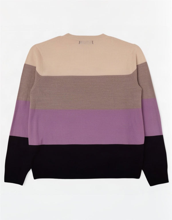 Suéter feminino Marks & Spencer com gola canoa Reino Unido 14 grande multicolorido