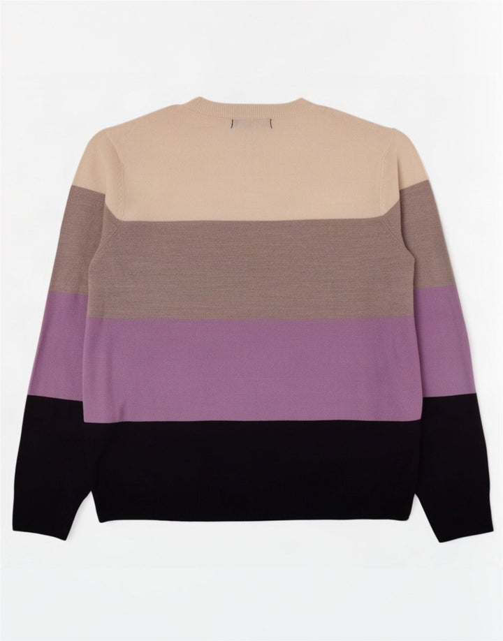 Suéter feminino Marks & Spencer com gola canoa Reino Unido 14 grande multicolorido