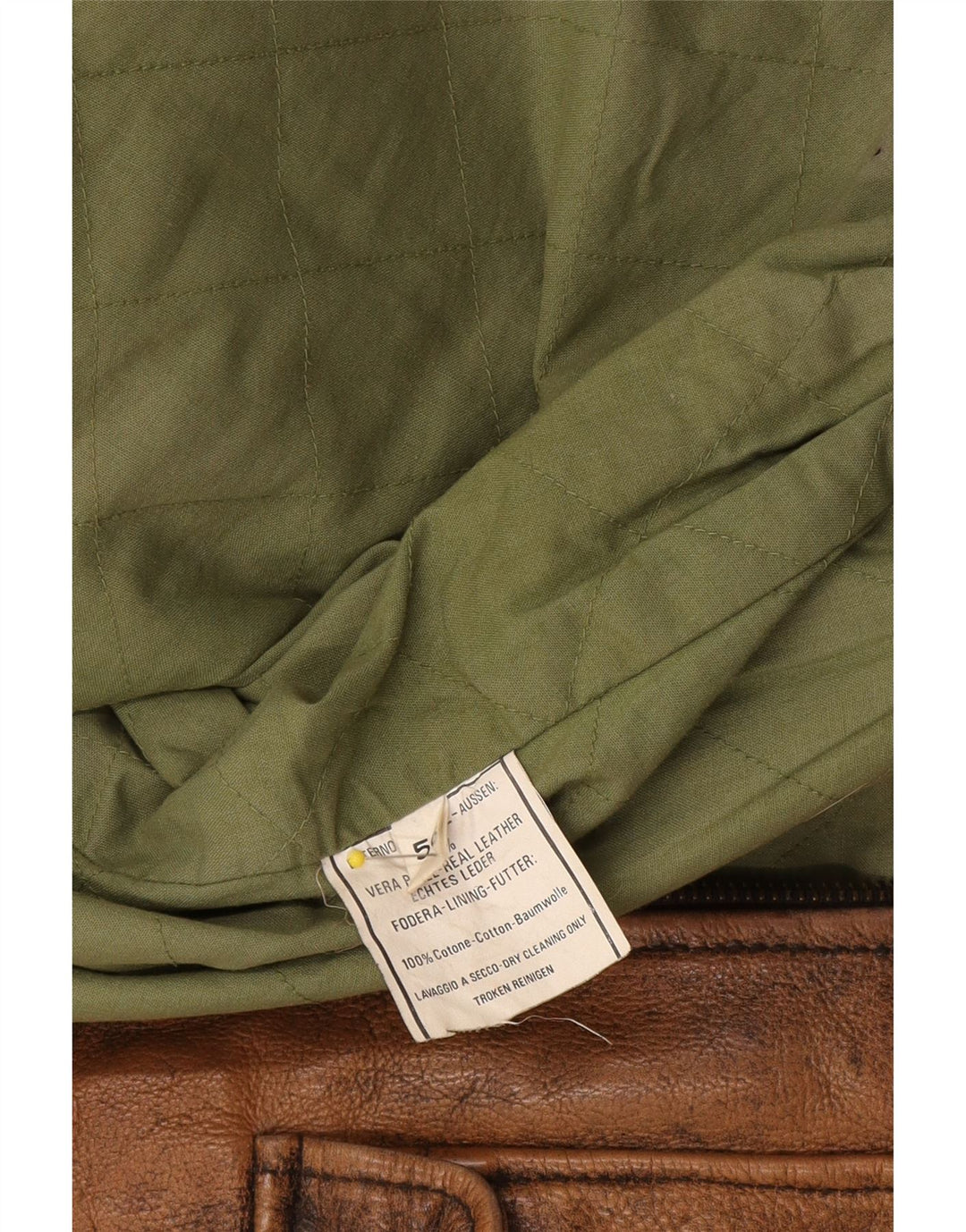 Jaqueta de couro masculina vintage IT 56 2XL marrom