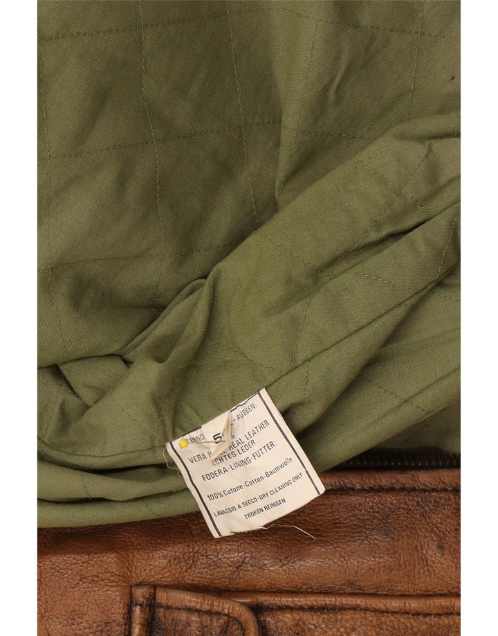 Jaqueta de couro masculina vintage IT 56 2XL marrom