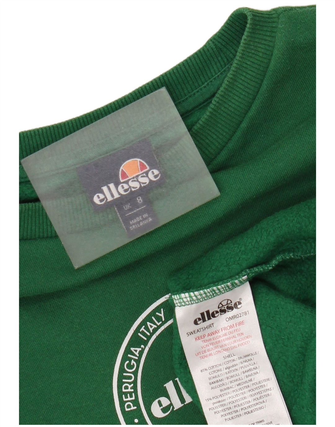 Ellesse moletom feminino grande com estampa gráfica UK 8 pequeno verde