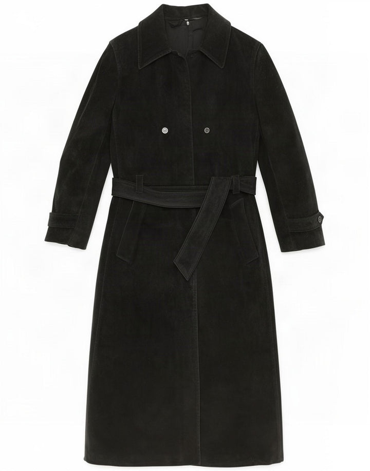 Gimo's Sobretudo de camurça feminino IT 46 grande preto