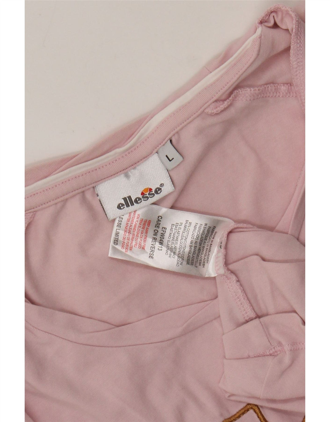 Camiseta feminina Ellesse com estampa gráfica UK 14 grande algodão rosa