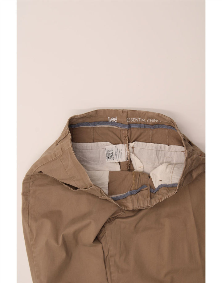 LEE Womens Slim Casual Trousers US 10 Large W32 L33 Brown Cotton Vintage Lee and Second-Hand Lee from Messina Hembry 