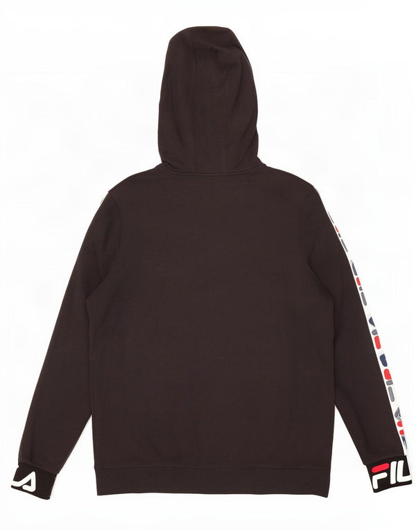 Fila Mens Graphic Hoodie Jumper 3XL Algodão Preto