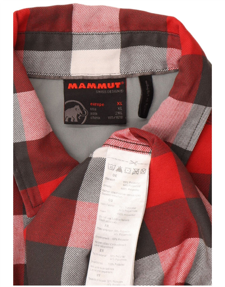 Camisa masculina de flanela Mammut XL poliéster xadrez vermelho