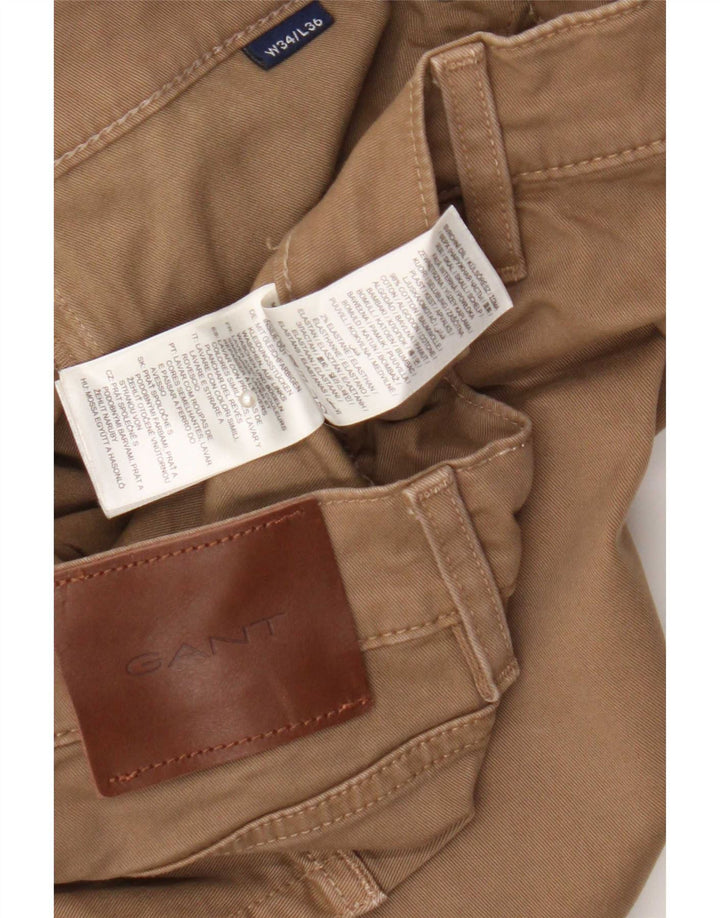 Calça cargo slim masculina Gant W34 L32 algodão marrom