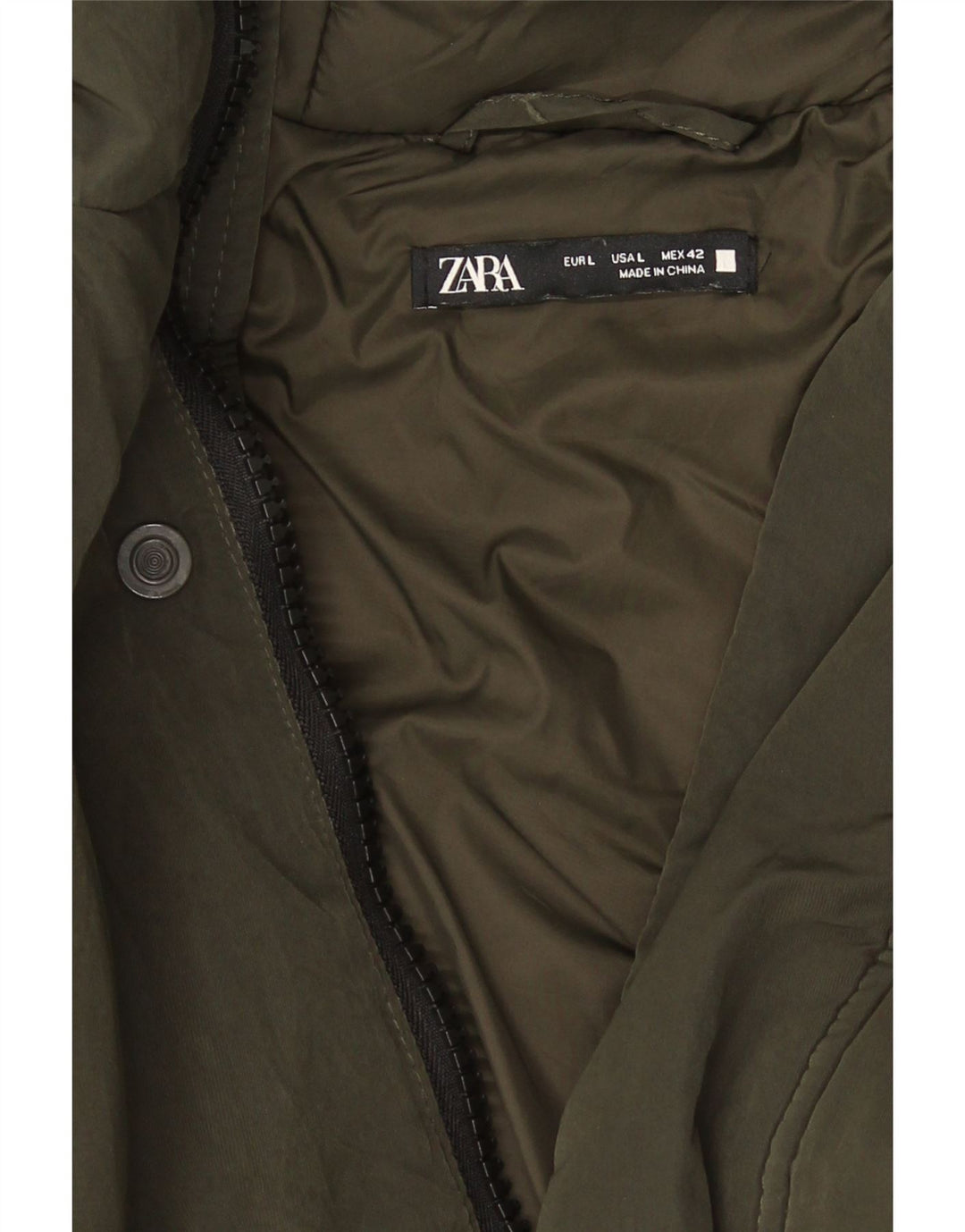 Casaco acolchoado com capuz masculino Zara UK 40 grande verde