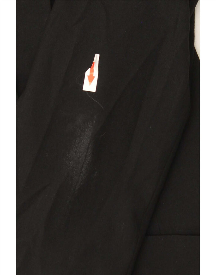 Jaqueta blazer feminina Zara com 1 botão Reino Unido 12 poliéster preto médio