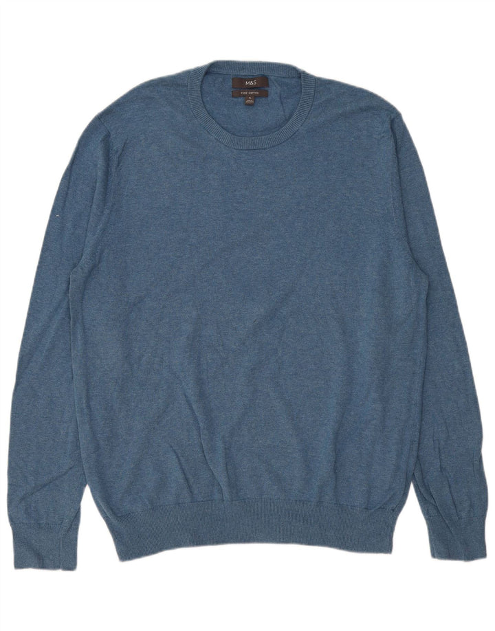 Suéter masculino Marks & Spencer com gola redonda XL algodão azul