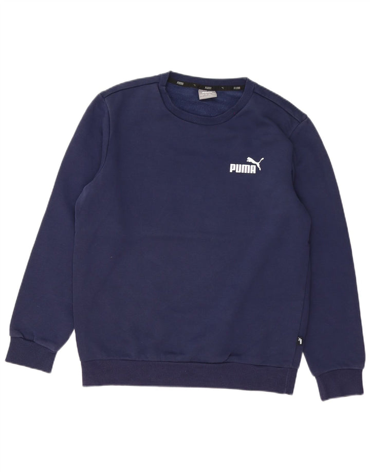 Puma moletom masculino jumper pequeno algodão azul marinho