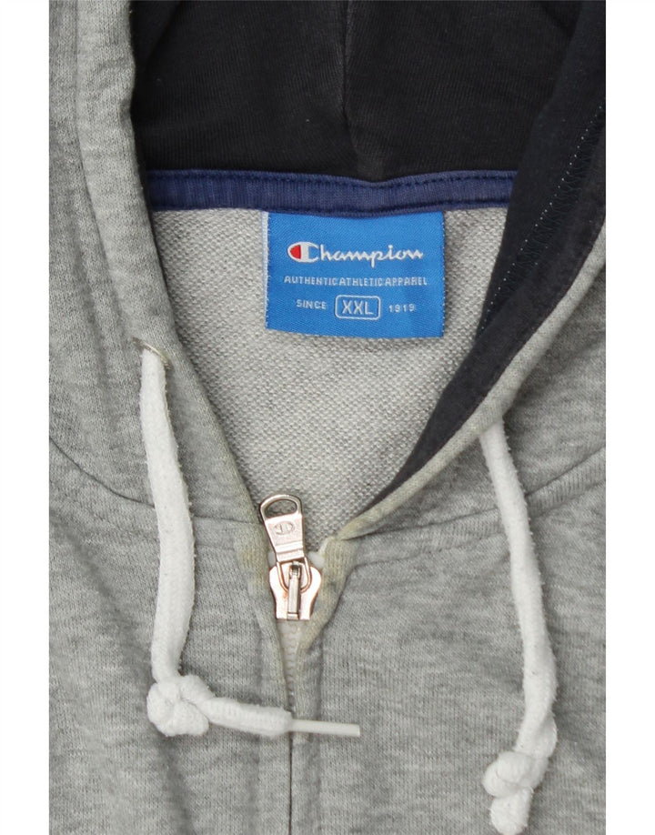 CHAMPION Suéter masculino com capuz e zíper gráfico 2XL cinza