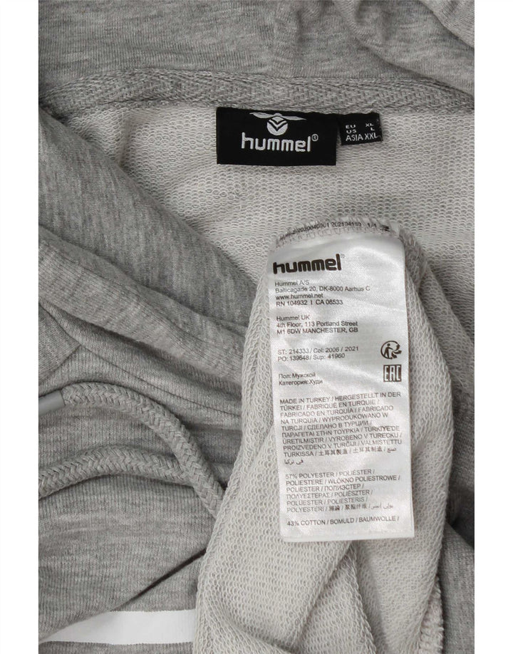 Hummel moletom masculino com capuz gráfico XL poliéster manchado cinza