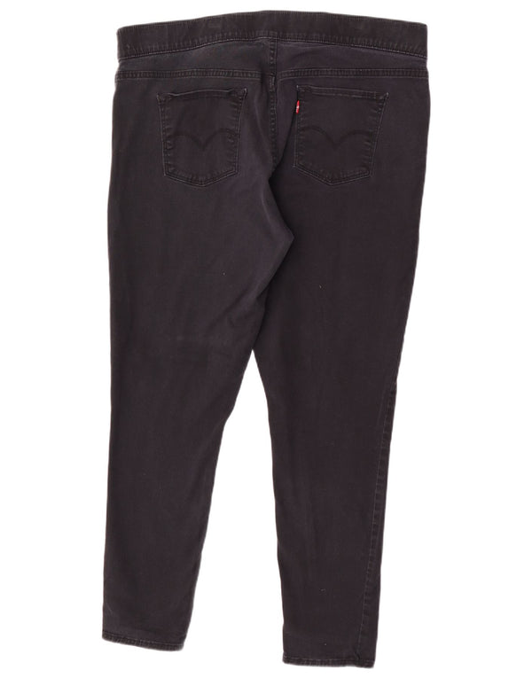 Calça feminina casual skinny Levi's US 20 2XL W40 L28 algodão preto