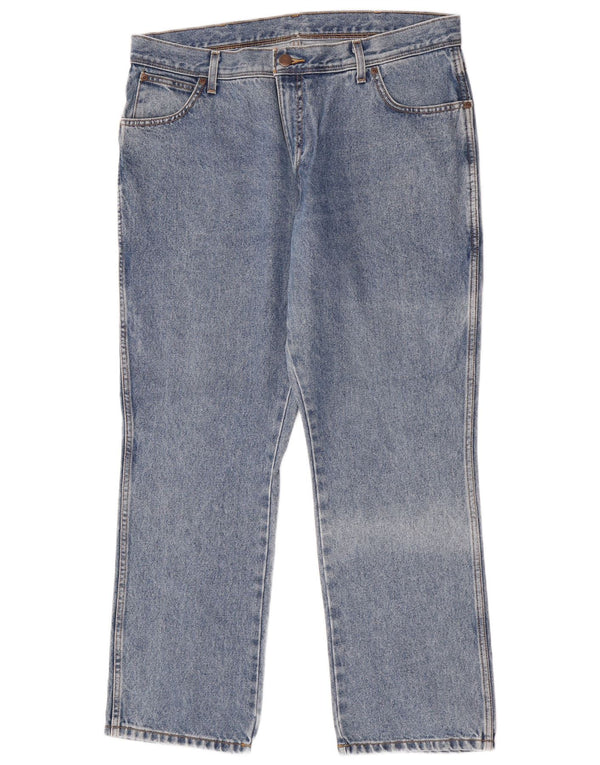 Wrangler masculino regular fit jeans reto W38 L30 algodão azul