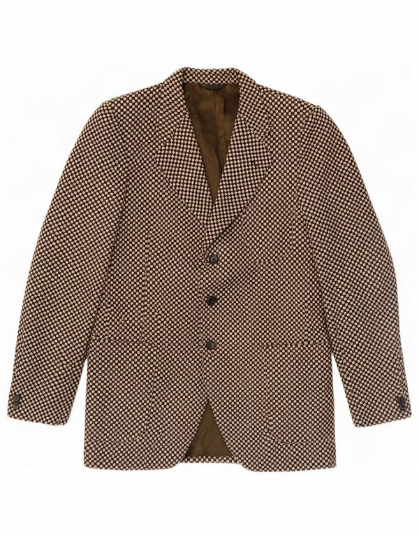 Jaqueta blazer masculina VENTANNI com 3 botões IT 52 XL marrom geométrico