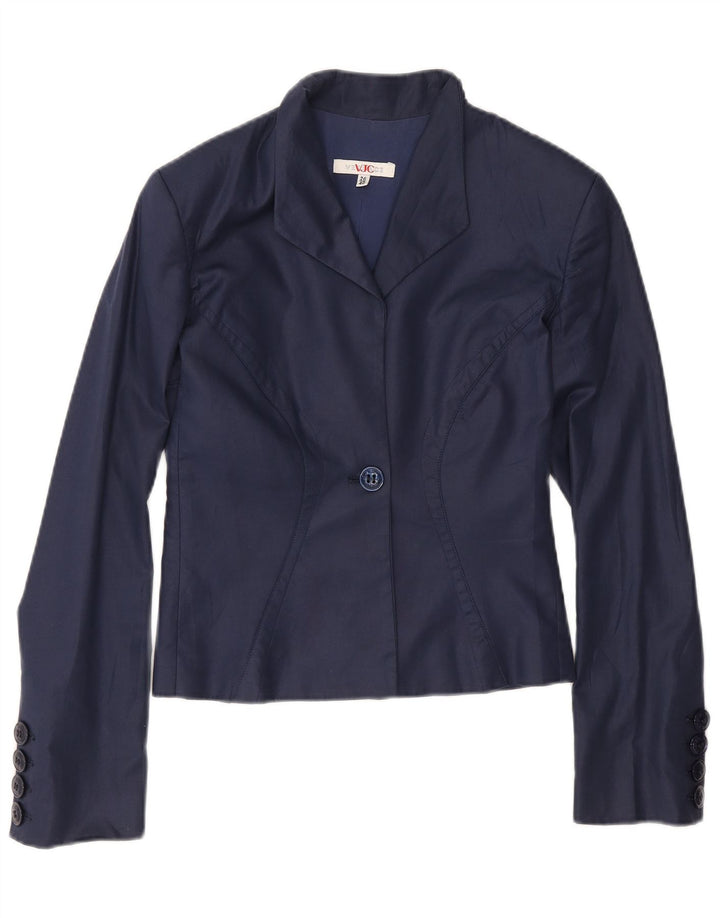 Jaqueta blazer feminina Versace com 1 botão IT 40 algodão azul marinho pequeno