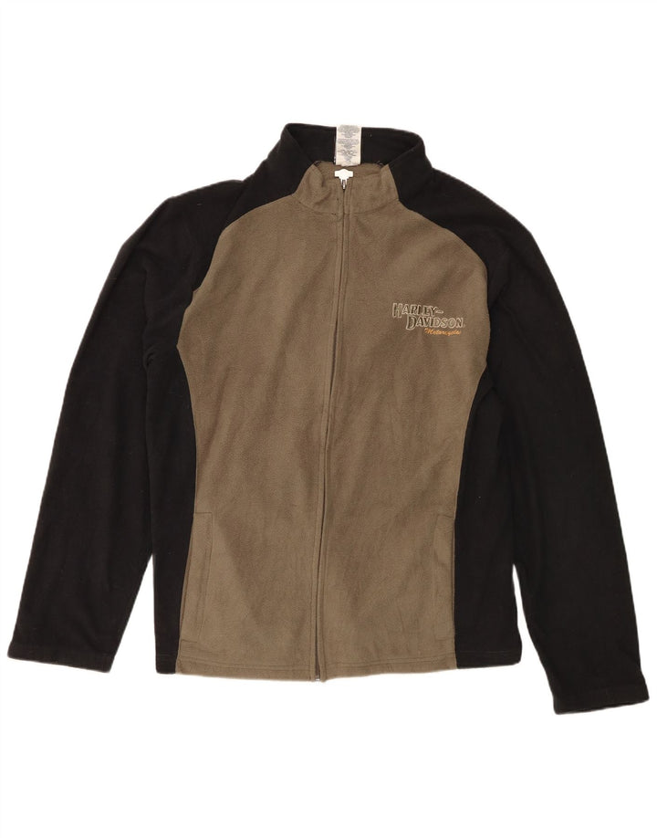 Jaqueta de lã masculina Harley Davidson Reino Unido 38 poliéster colorblock cáqui médio