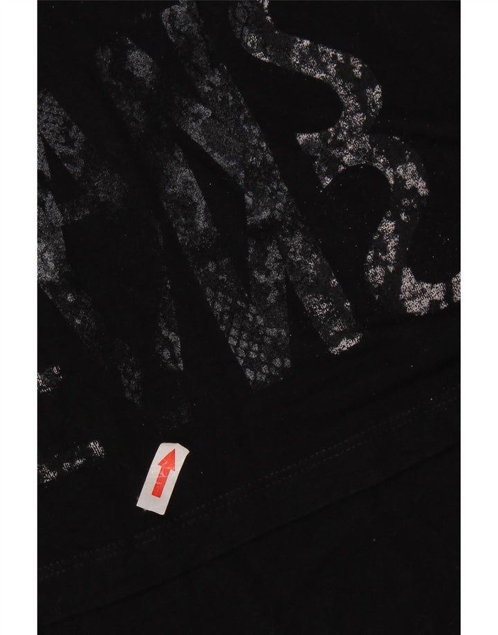 Camiseta feminina Calvin Klein com estampa gráfica UK 10 pequena viscose preta