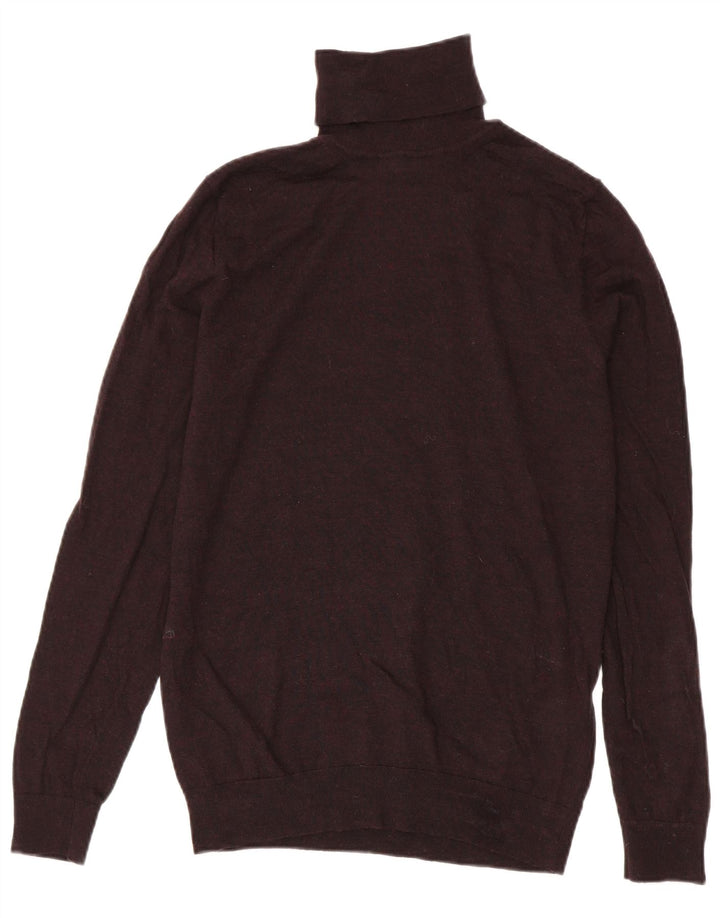 Suéter masculino Reiss com gola redonda, lã média cor de vinho