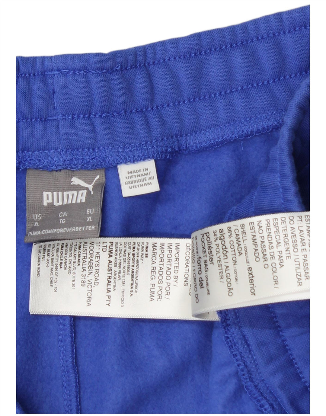 Shorts esportivos gráficos masculinos PUMA XL azul algodão