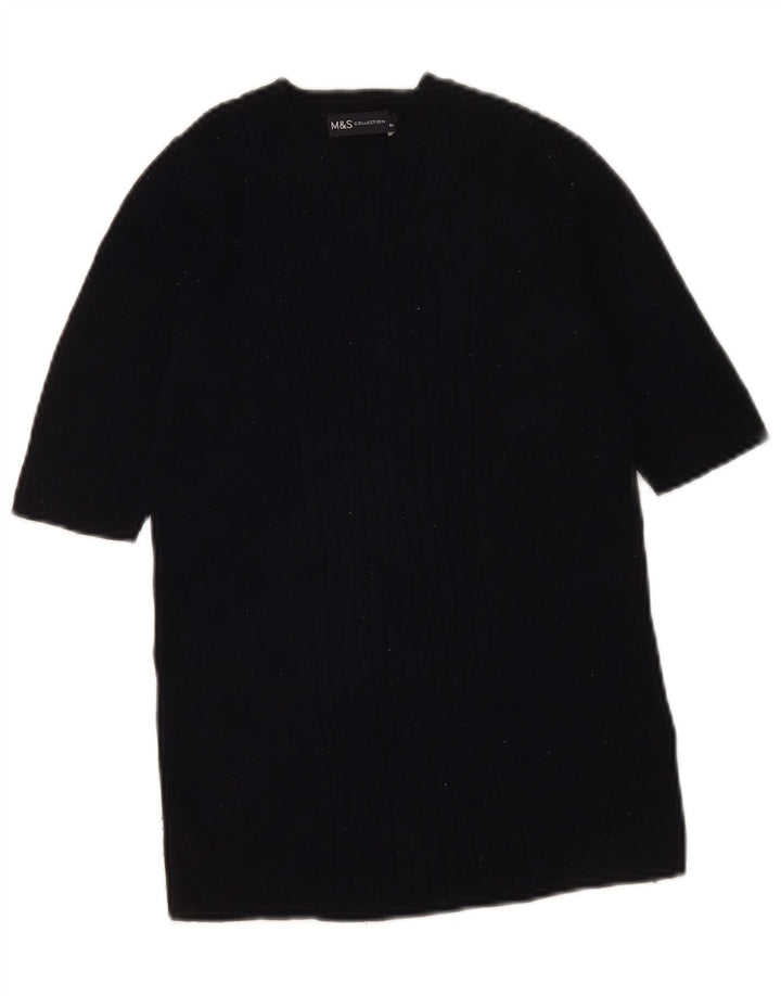 Suéter feminino Marks & Spencer com gola canoa Reino Unido 12 médio azul marinho