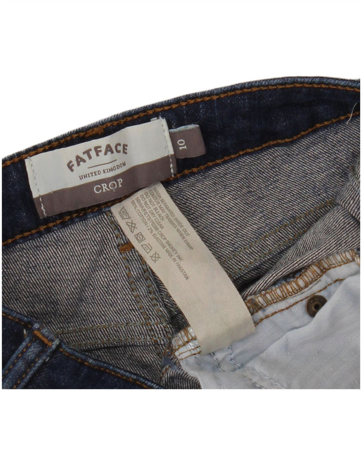 Calça jeans feminina Fat Face Slim Cropped Reino Unido 10 Pequeno W30 L24 Azul Algodão