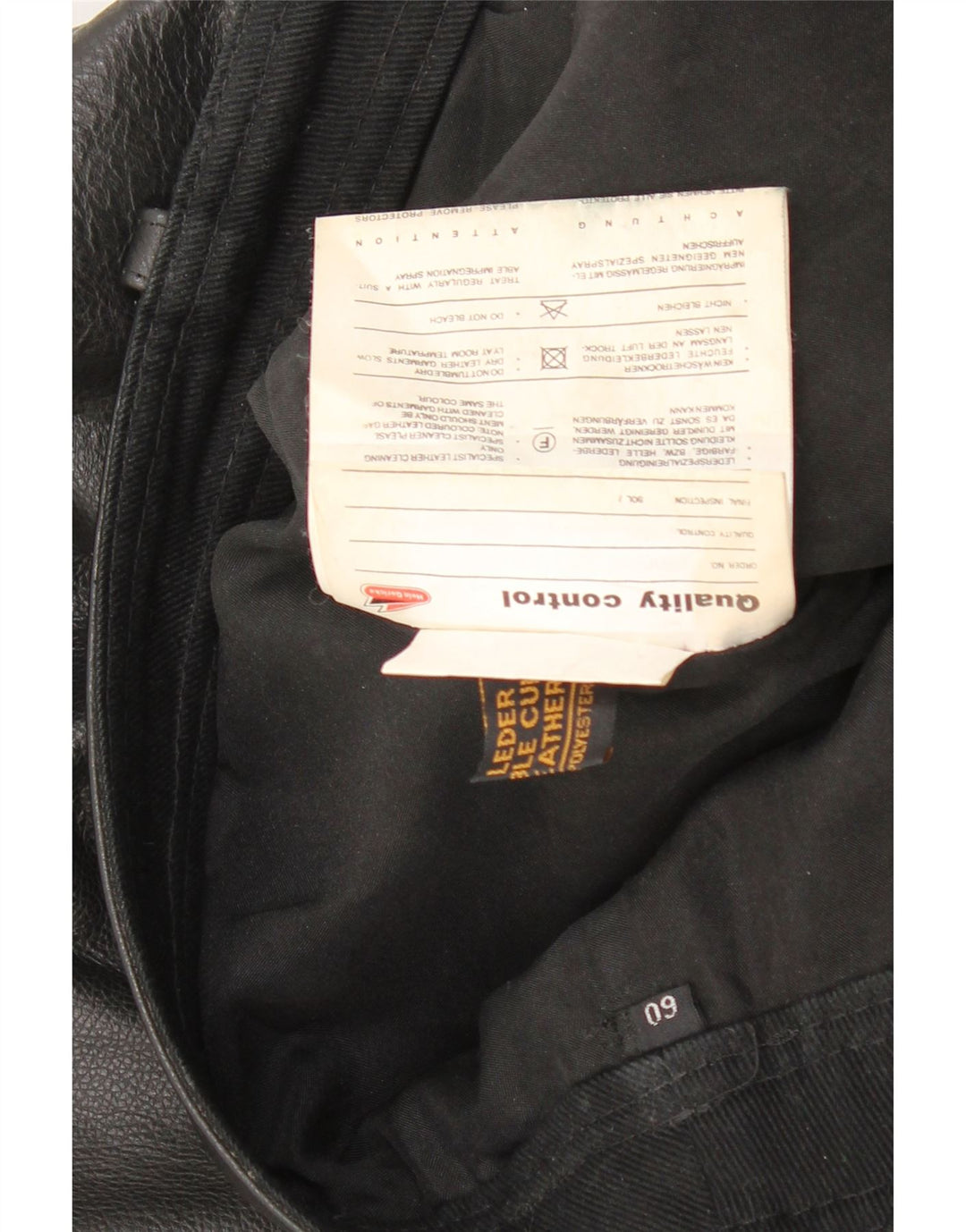 Calça masculina de couro reto VINTAGE W40 L29 couro preto