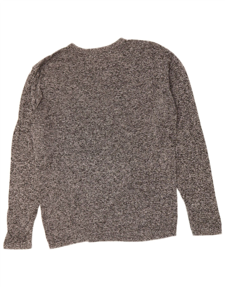 Suéter masculino ZARA com gola canoa pequeno cinza manchado