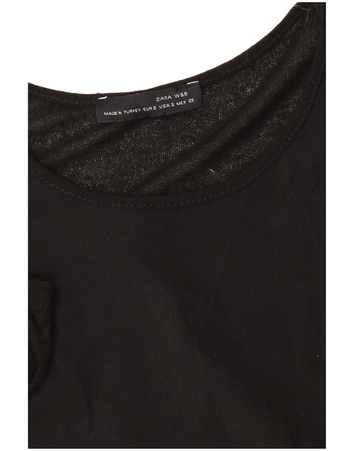 Vestido maxi feminino de manga comprida Zara UK 10 pequeno preto