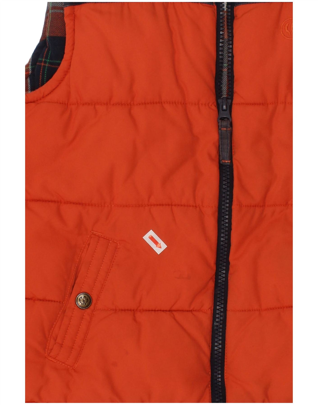 Colete acolchoado para meninos FAT FACE 4-5 anos algodão colorblock laranja