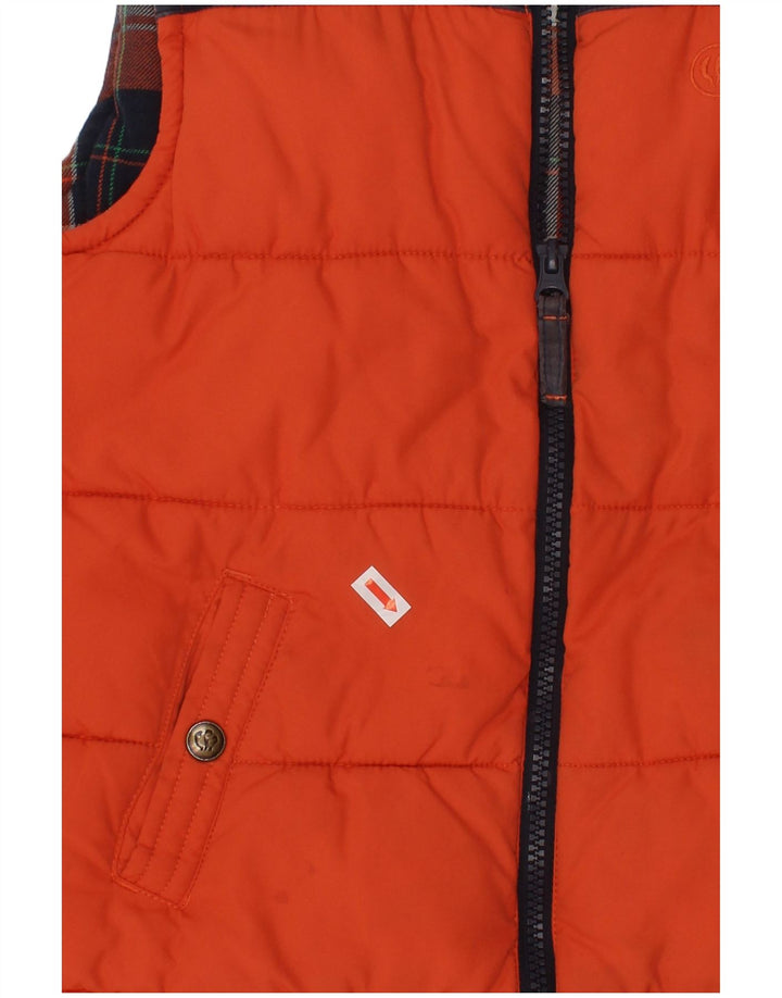 Colete acolchoado para meninos FAT FACE 4-5 anos algodão colorblock laranja